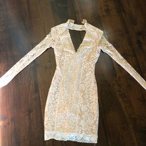 Bebe baby pink lace bodycon dress🌸